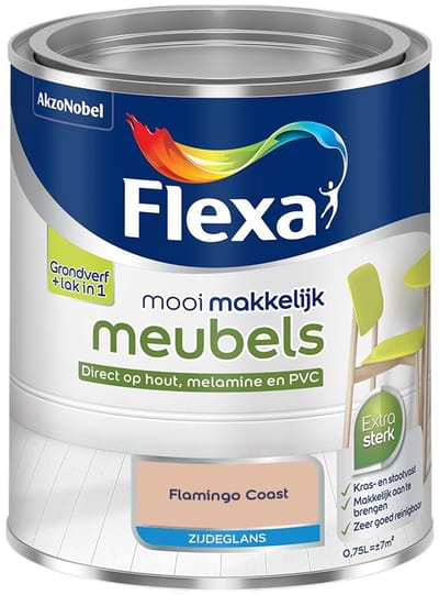Flexa - Mooi Makkelijk Meubels Zijdeglans - Flamingo Coast - Mengverf - 750 Ml