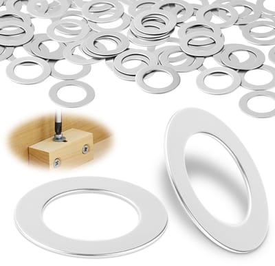 60 stuks sluitringen M6, roestvrij staal A2/V2A, platte sluitring M6x9x0,2 mm DIN988, carrosserieringen, pasringen voor moeren, bouten, schroeven, draadstang