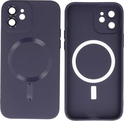 Hoesje Geschikt voor iPhone 12 - Back Cover - MagSafe Hoesje met Camera Beschermer - Nacht Paars