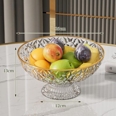 Kristal Design Plastic Fruitschaal Die Kan Worden Afgegoten Om Snacks Brood Te Plaatsen Geschikt Voor Plaatsing in Woonkamers Kantoren Hotels yellow