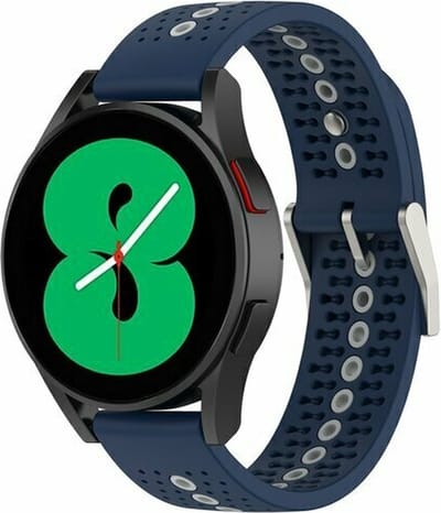 By Qubix - Geschikt voor Garmin bandje - Geschikt voor Garmin Vivoactive 4 / 4L - Dot Pattern bandje - Donkerblauw - Smartwatch bandje 22mm