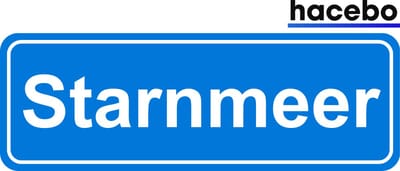 Hacebo - Plaatsnaam Sticker - 29x10 CM - Starnmeer sticker - Verkeersborden sticker - grappige cadeaus - Starnmeer