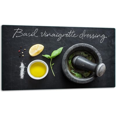 TMK ArtDeko - Snijplank - Beschermplaat - 52x30cm - Glas - Inductiekookplaten