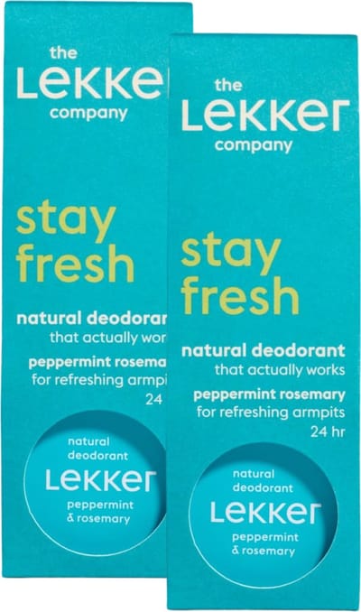 The Lekker Company deodorant crème pepermunt & rozemarijn duoverpakking