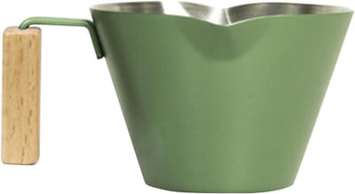 Roestvrijstalen Mok - Dubbele Uitloop - Koffie Bereiden - Ergonomische Handgreep - 100 ml - Donkergroen