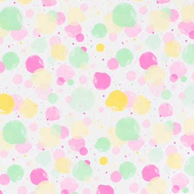 200 meter inpakpapier - cadeaupapier verfspetters en bubbels - inpakpapier roze, groen en geel