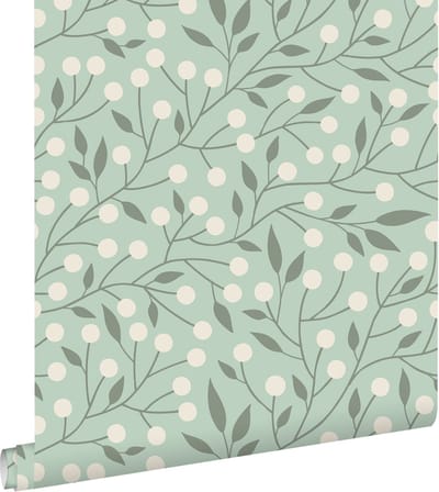 ESTAhome behang bloemmotief mintgroen - 50 x 900 cm - 139592