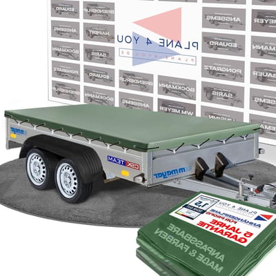 Aanhangerzeil - Dekzeil Trailer - Aanhanger Beschermen - Scheurvast Waterdicht - 257 x 157 x 6 cm - Bronsgroen Mat