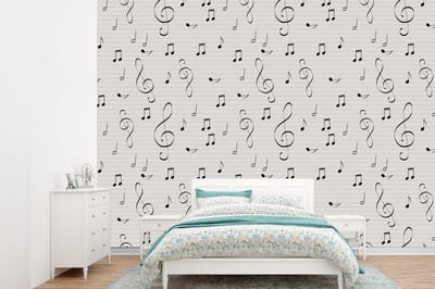 Behang - Fotobehang Bladmuziek - Patronen - Muziek - Breedte 360 cm x hoogte 260 cm