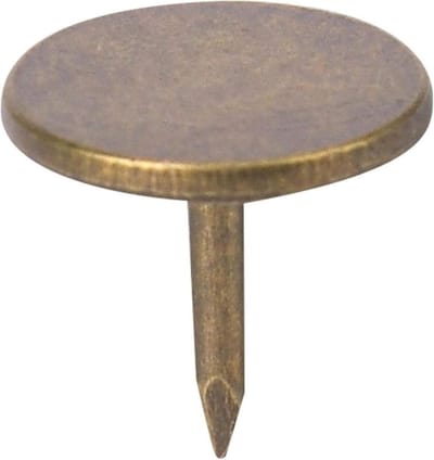 Wandtapijtnagels 100 stuks, antieke tapijtennagels, platte kop, bronskleurig, cyaan, 11 x 11mm, decoratief woninginrichting