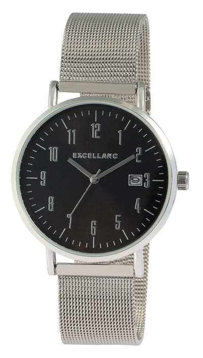 EXCELLANC herenhorloge Edelstahl Datumsanzeige