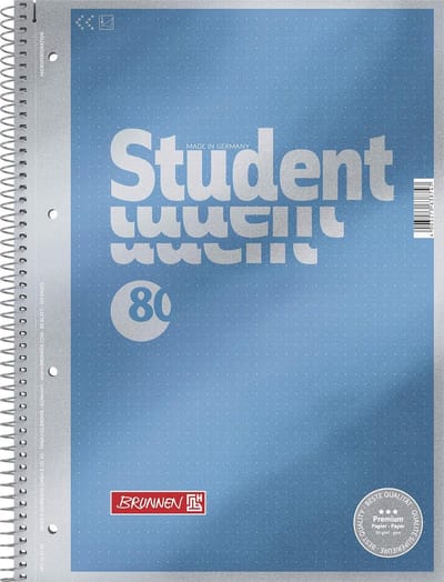 5x Collegeblok Dotted A4 90g/m² Lijnloze Notitieblokken