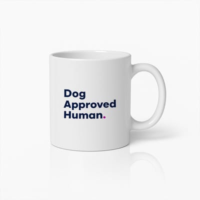 Dog Approved Human Koffiemok 330ml – Grappige Mok voor Hondenliefhebbers – Leuk Cadeau voor Huisdiereigenaren & Dierenvrienden