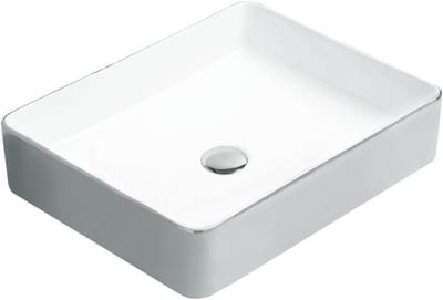 Mexen Estela wastafel opbouw 50 x 40 cm, wit/zilver - 22105052