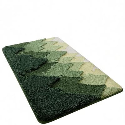 BILMU Badmat 50x80 cm Antislip Absorberend Wasbaar Zachte Badkamermat Douchevloer Bosgroen