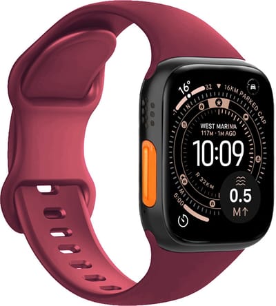 Horloge Band Geschikt voor Apple Watch Ultra 1, 2, 3 (49 mm) Bandje Siliconen Verstelbaar - Donkerrood
