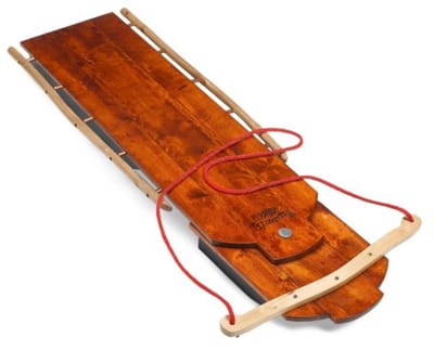 Mountain Boy Sledworks Ultimate Flyer Slee - Houten Slee - Sneeuwslee - Stuurbaar - 120 CM - Stuurkoord - Zonder Rugleuning