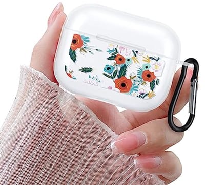 Schattige Bloemen Airpods Pro 2 Hoes - Transparante TPU Schokbestendige Bescherming