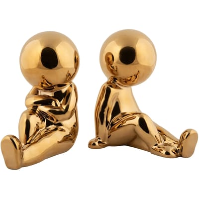 Present Time Ornament Joey - Goud - 17.3x10.9x17.2cm - Scandinavisch - Keramiek