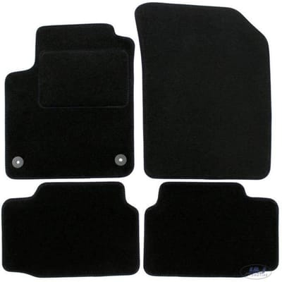 Tapis De Sol Noir Velours - J&J AUTOMOTIVE - Volkswagen Up! - Sur Mesure - Antidérapant - Imperméable noir
