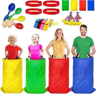 Aardappelzak Race - Drie Benen Race - Feest Spelletjes - Duurzaam Nylon Materiaal - 32 Stuks
