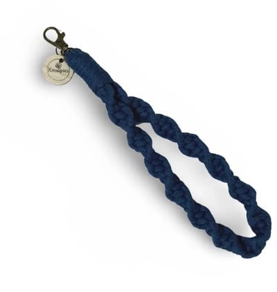 Macramé Pols Keycord - Twist - Petrol Blauw - Katoenkoord - Prijs per Stuk - Inclusief Verzendkosten