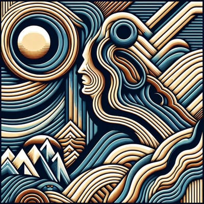 Abstract relief schilderij | Reverberating reverie: a multidimensional exploration of abstract dreamscape | Kunst - 60x60 centimeter op Canvas | Foto op Canvas