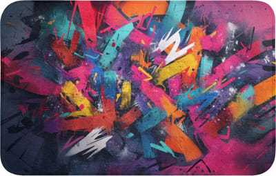 WC mat 80x50 cm - Antislip - Abstract - Explosie - Neonkleuren - Toiletmat - Vloermat - Douchemat - Toilet tapijt - Toiletmatten