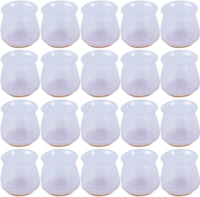 Ronde Rubber Glijders voor Stoelen - 20 Stuks - Bescherming voor Houten Vloeren - Dikte 14-20mm - Stoelpoot Beschermers