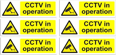 6 Pack CCTV In Operatie Teken - Waarschuwingsborden voor Beveiliging