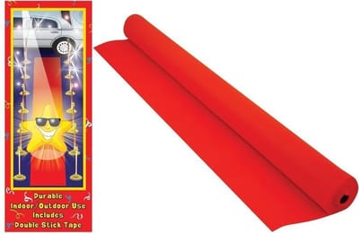 Rode loper van papier - 457 x 61 cm - Gala feesten - Bruiloften - voordelige versie