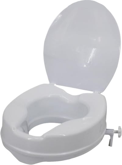 Verhoogde Toiletbril - Toiletverhoger Zitting - Veiliger Zitten - Met Vergrendeling Deksel - 10 cm Verhogen - Wit