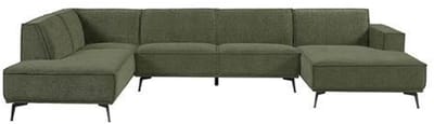 Tower Living - Leeds U-bank: chaise R + ottoman L city - groen