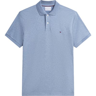 Tommy Hilfiger Liquid Cotton Regular Polo Heathered Blue Taglia: S | Magliette basic Outlet | Uomo | Blu
