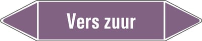Vers zuur leidingmarkering op vel - basen 126 x 26 mm - 5 per vel