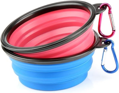 Portable Pet Food Utensils - Pet Folding Bowls - 2 stuks - Foldable Silicone Dog and Cat Travel Bowl - Portable Pet Water and Food Travel Dog Bowl - 350ml