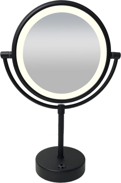 Wiesbaden Home Staande Scheerspiegel met Led Verlichting - 20 cm. - Mat Zwart