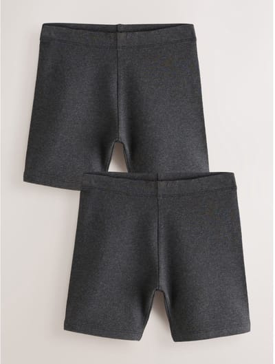 Next - Meisjes - Verpakking van 2 stretchy fietsshorts met hoog katoengehalte - Grijs