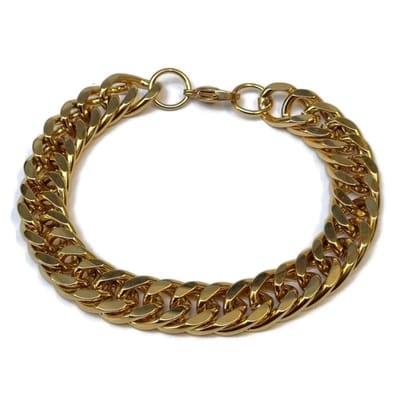Aramat Jewels | Armbanden | Gouden Stalen Gourmetarmband RVS | | | |12mm | Staal | Volwassenen | Verkleurd niet