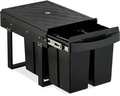inbouw prullenbak - 4 vakken - 4x 8 l - uitschuifbaar - keukenkast - zwart