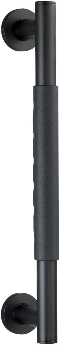WENKO Wandgreep Secura 40cm zwart RVS met anti-slip softtouch handvat - Veiligheidsgreep - Wandbeugel - Badgreep - Belastbaarheid max. 120 Kg - TÜV getest, gekeurd en gecertificeerd - Zwart
