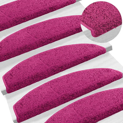 vidaXL - Zelfklevende - trapmatten - 15 - st - 80 - x - 24,5 - x - 3,5 - cm - Roze