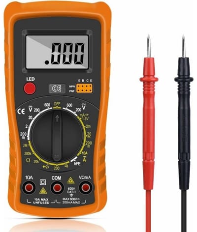 EXCITAT Digitale multimeter - met AC/DC-voltmeter - Ohm-spanningsversterkertester - Multifunctionele batterijtester - Spanningstester - Geschikt voor het meten van spanning, stroom, weerstand en diodes