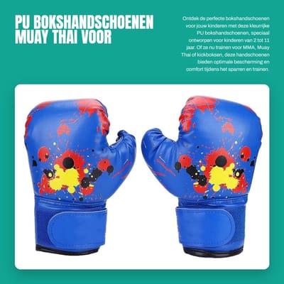 Dailygoods- Bokshandschoenen Kinderen - Duurzaam - Klittenbandsluiting - MMA/Kickboksen - Sparring - Tevredenheidsgarantie - Vechtsporthandschoenen