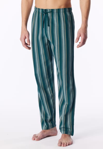 Langere broek van geweven stof, diepzeegroen gestreept - Mix+ Relax 48