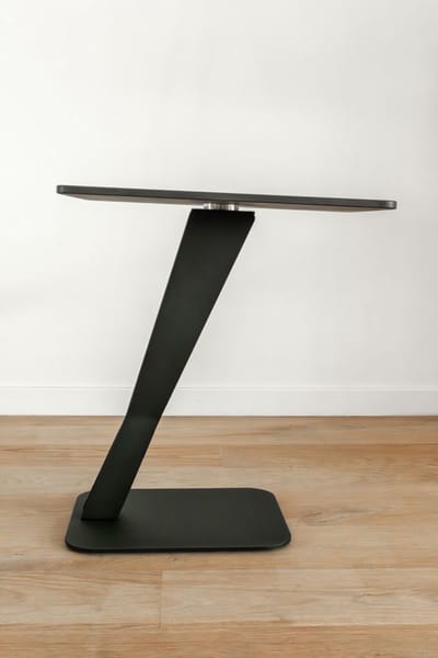 VLHOME rock plaat zwart keramiek bijzettafel 45 x 36 x 52H Zwart