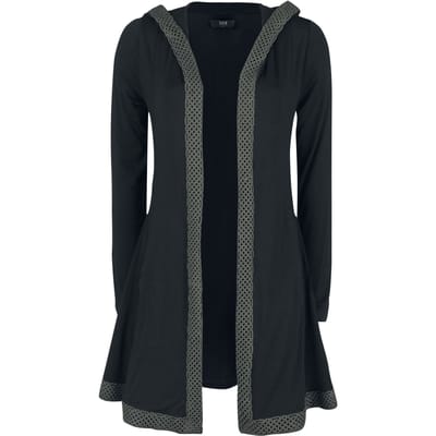 Black Premium by EMP Cardigan - Cardigan met capuchon en keltische knoopbies - S tot 5XL - voor Vrouwen - zwart