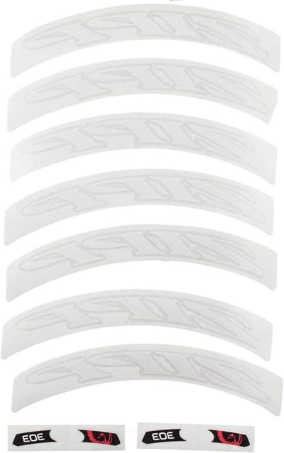 Wielstickers - Velgstickers Decals - Fiets Wiel - Mat Wit Logo - 1 Wiel - Zwart