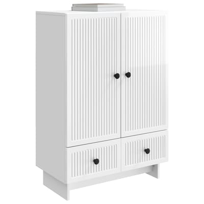 vidaXL - Dressoir - Hoogglans - Wit - 66 - x - 34,5 - x - 95 - cm - Geconstrueerd - hout