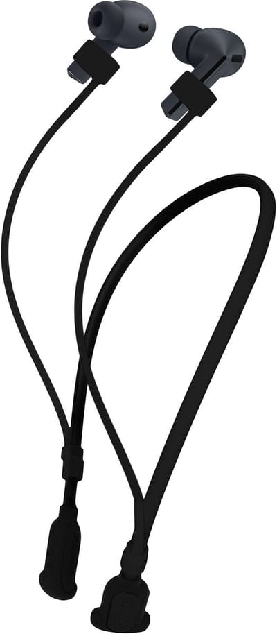 kwmobile Siliconen Nekband voor Samsung Galaxy Buds 3 FE / Galaxy Buds 3 3 Pro Houder voor Joggen - Band voor In-Ear Hoofdtelefoon - Koptelefoon Accessoire - zwart